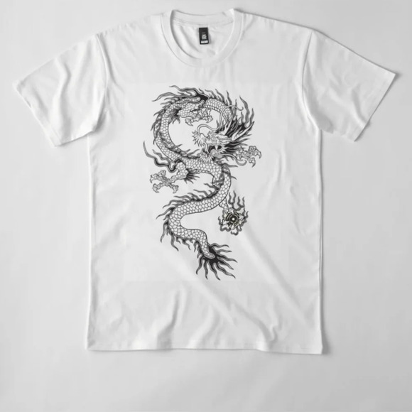 SHEIN-NWOT New Chinese Dragon Teen t Shirt - Picture 1 of 4